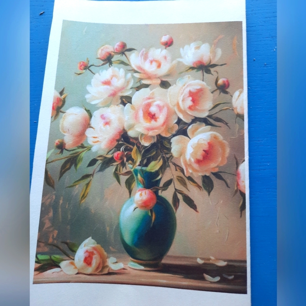 3 for 25$ Handmade flower bouquet art handmade blank card